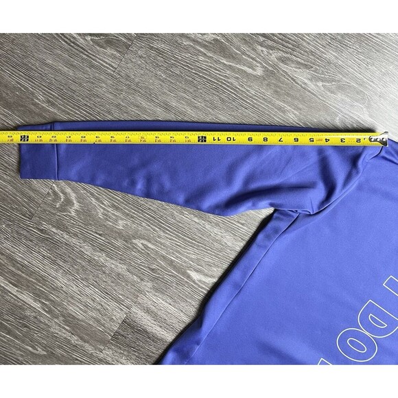 Nike Sweatshirt Hoodie Womens Large Blue Big Logo Sports Outdoor Dri Fit Casual - Picture 11 of 12